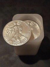 20 x 1 oz silver American eagle coins, full tube. (2020)