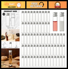 100 Mini Glass Bottles with Aluminum Caps - Borosilicate Jars for Crafts, Storag