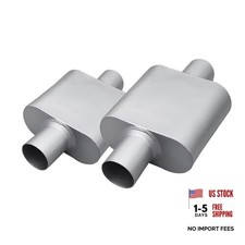 Universal 2.25 Inlet 2.25 Outlet Single Chamber Muffler - 13 Total 2.25 Inch