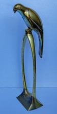 VTG MCM Brass Parrot Figurine 15” Tall Heavy Mid-Century Original See Pictures