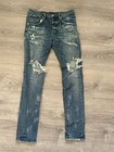 PURPLE BRAND Men's Blue Distressed Skinny Slim Fit Denim Jeans Size 32 — photo 1