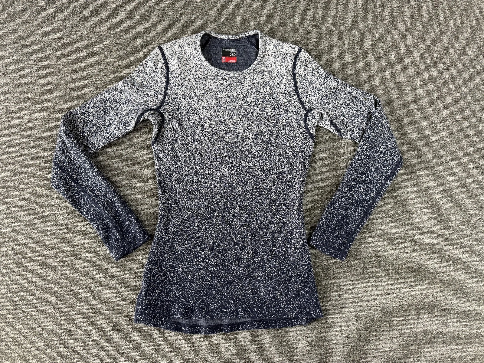 Icebreaker Shirt Womens XS Blue Merino 250 Long Sleeve Thermal Base Layer Top