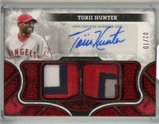 2025 Topps Tier One Torii Hunter Relic Autographs Red Dual Patches /10