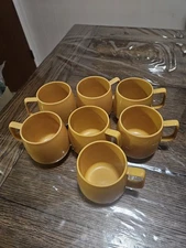 Vintage 7 Dinex Insulated Mugs By: Thermos Marigold Yellow