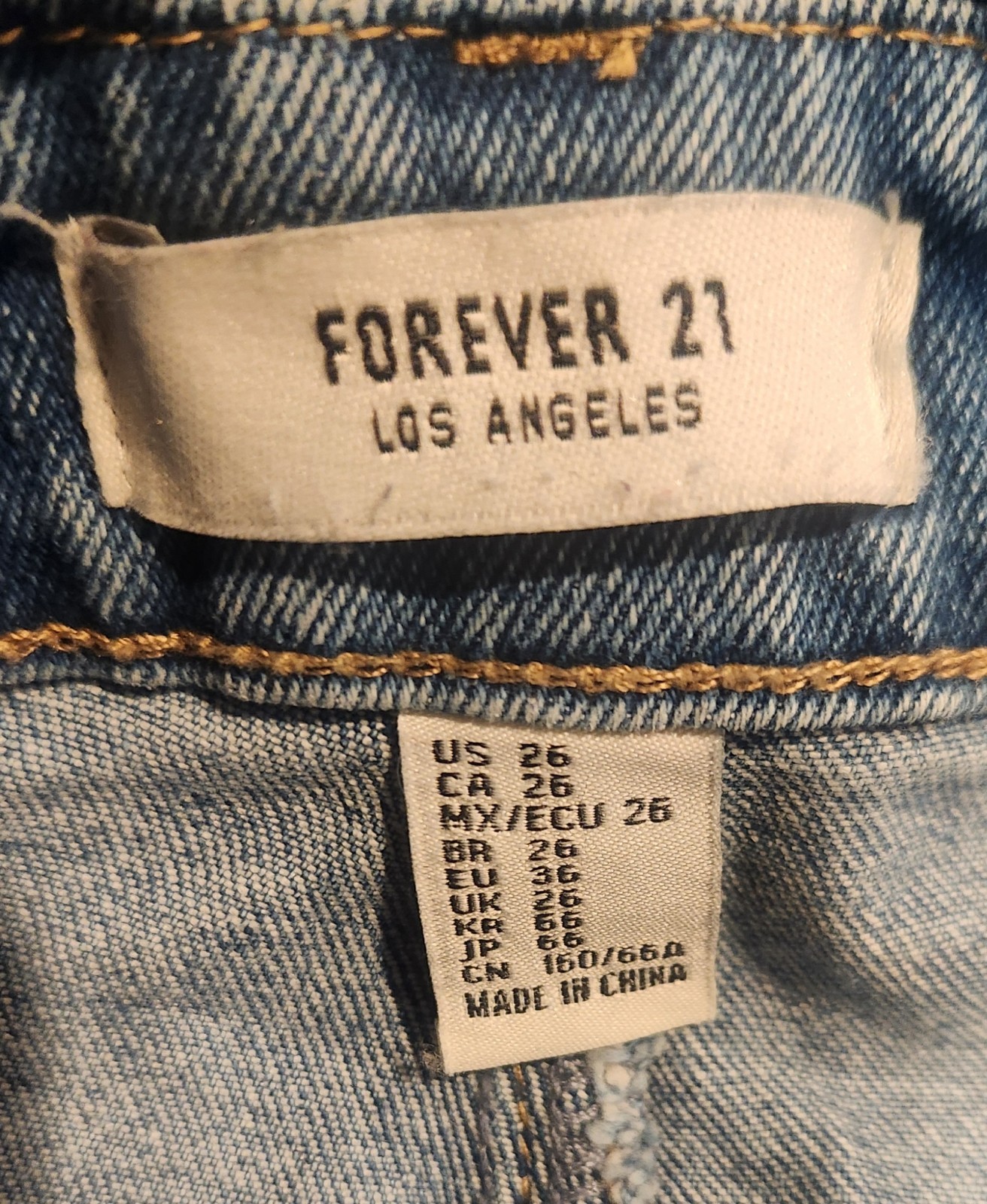 FOREVER 21 Women's Blue Denim Skinny Jeans Button Slim Solid 5-Pocket Design