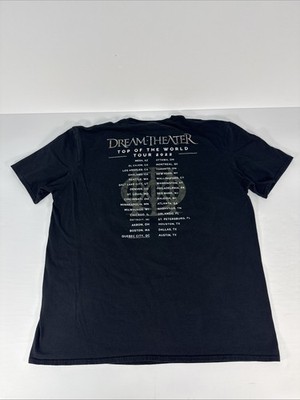DREAM THEATER TOP OF THE WORLD TOUR 2022 Men's Black Shirt Size