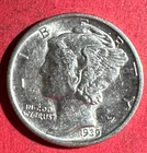 1939D US Mercury SILVER Dime "Denver" Mint! Choice AU Details! Old US Coin!