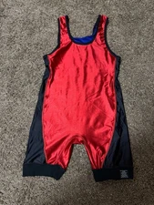 Mens MatMan Reversible Wrestling Singlet Red/Blue Size Medium