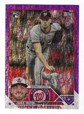 Jake Irvin 2023 TOPPS MLB UPDATE PURPLE FOIL ROOKIE CARD US224 Nationals RC /799. rookie card picture