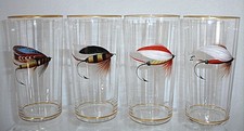 Four Vintage MCM Hand Painted Fishing Lure Be...