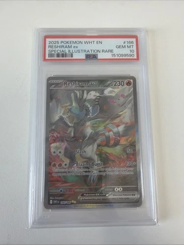 Pokémon TCG Reshiram EX White Flare 166/086 PSA 10 Gem Mint ENGLISH - LOW POP