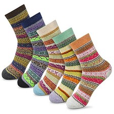 Women's Winter Socks Gift Box Free Size Thick Wool Soft Warm B-multi Color 10