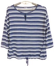 TB13760- TALBOTS Women's Polyester Top 3/4 Sleeve Striped Multicolor Size LP