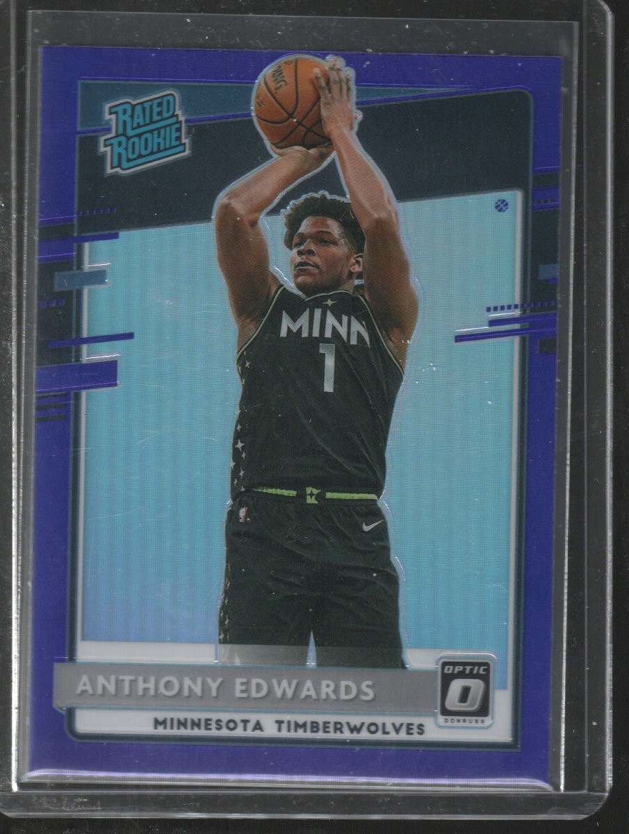 2020 Anthony Edwards Panini Optic Purple Prizm Rated Rookie #151 RC