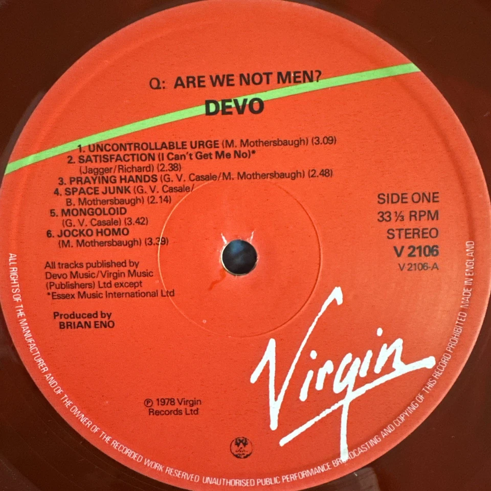 DEVO ARE WE NOT MEN? VINYL LP VIRGIN UK 1978 NEAR MINT PRO CLEANED - Image 4 of 4