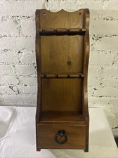 Kennedy Brothers Vergennes VT Vintage 8 Spoon Rack With Drawer Handcrafted Wood