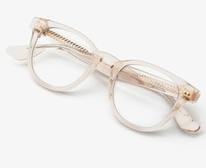 all white buff glasses