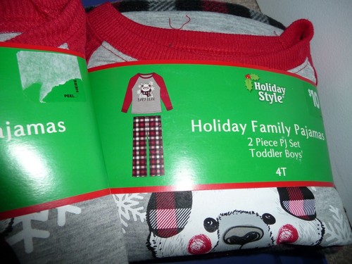 Juego de 2 piezas de pijamas estilo navideño PJ Navidad Camisa y pantalones para dormir niñas 4T NUEVO - Imagen 2 de 2