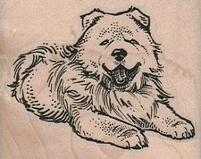 Panting Dog 2 1/2 x 2" Rubber Stamp, Dog Stamp, Dog Lover Stamp