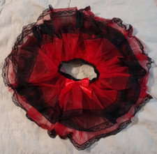Pochew Red And Black Tutu With Satin Ribbon Size Small Made in China