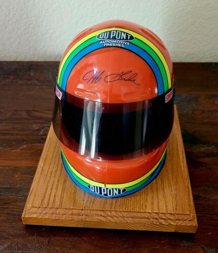 JEFF GORDON AUTOGRAPHED 1/2 Scale Simpson Helmet On Wood Base Nascar Collectable - Picture 4 of 9