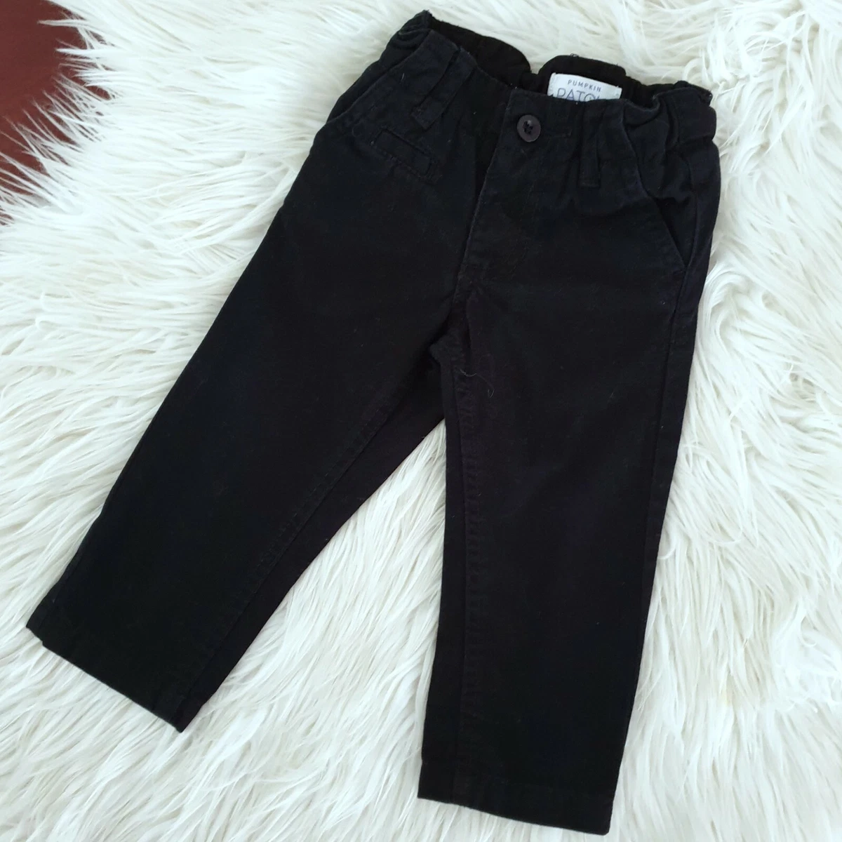 PUMPKIN PATCH Size 3 6m 00 baby boys black straight leg 5 pocket jeans pants