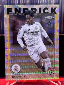 2024-25 TOPPS CHROME UEFA CLUB ENDRICK WAVE REFRACTOR RC #100 REAL MADRID Brazil