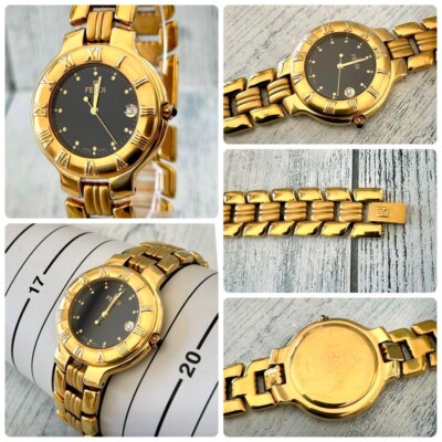 FENDI ゴールド 腕時計 FENDI Watch 900G Black Tone Gold Used From Japan Check description