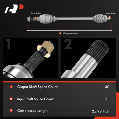 A-Premium CV Axle Shaft For 2016-2018 Acura RDX V6 3.5L – Front Left Driver Side - View #6