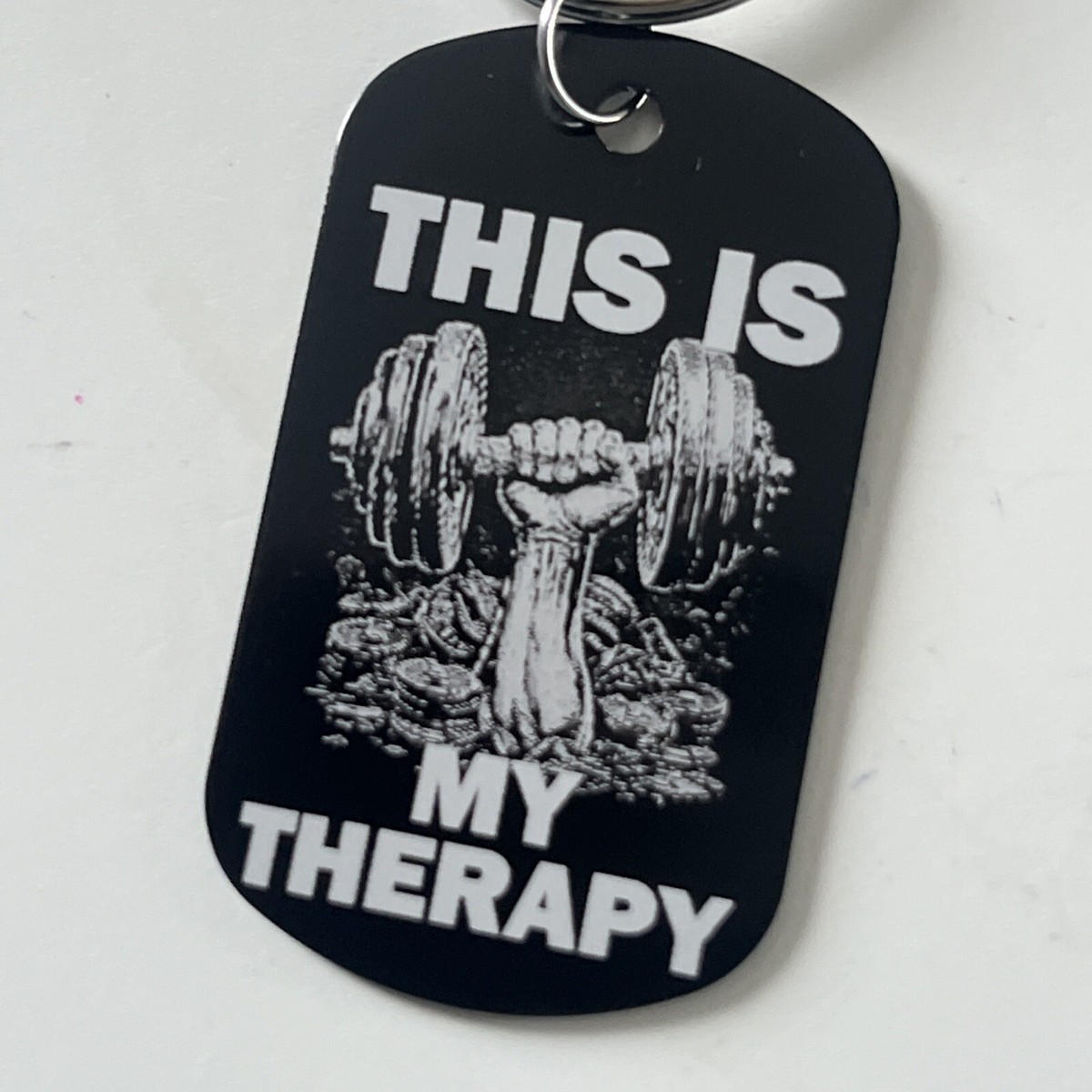 Engraved Keyring This Is My Therapy Weight Training Gym Key Ring With Gift  Bag