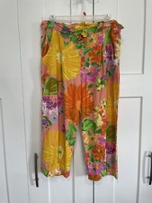 Jams World Vintage Womens Medium Pants Coral Garden Flowers Made In Hawaii USA