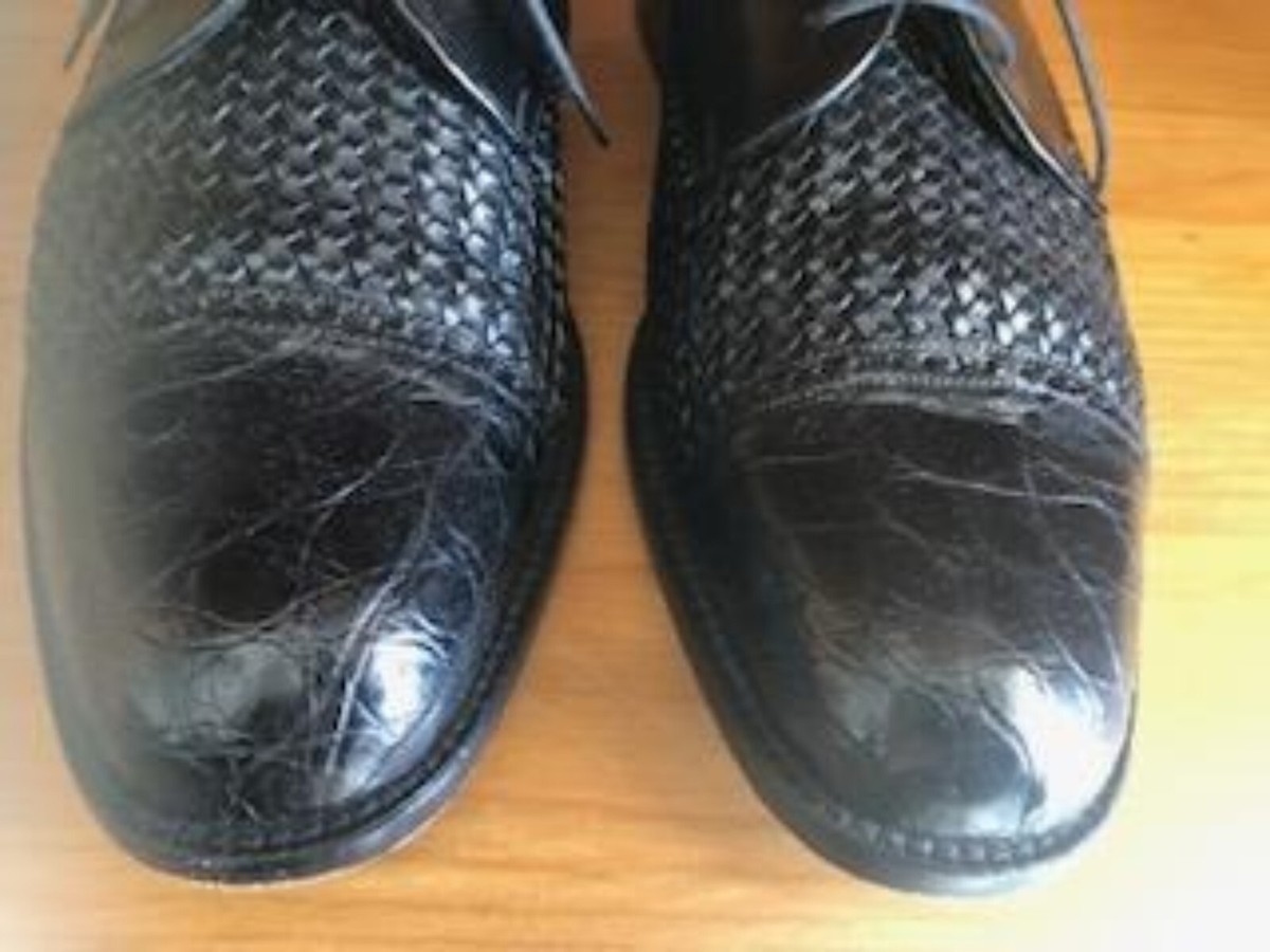 Mezlan SALINAS Black Woven Leather Genuine Crocodile Cap Toe  display picture 1