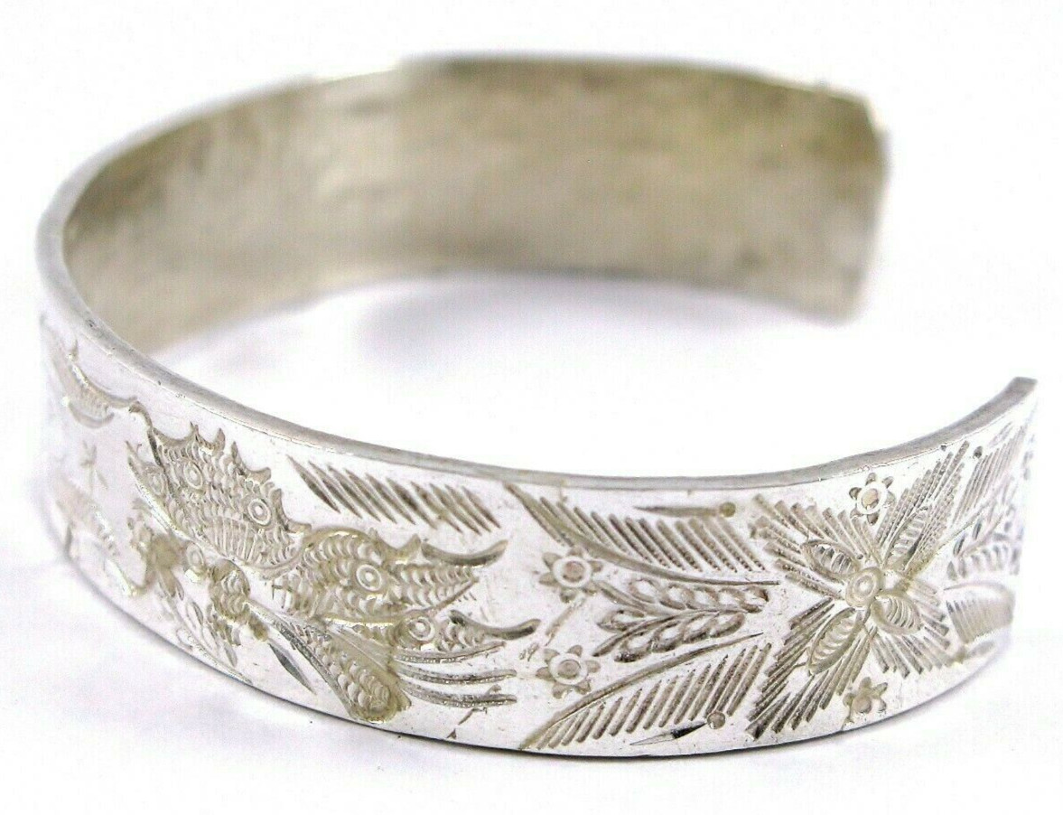 Solid Sterling Silver 925 Butterfly Cuff Bracelet… - image 6