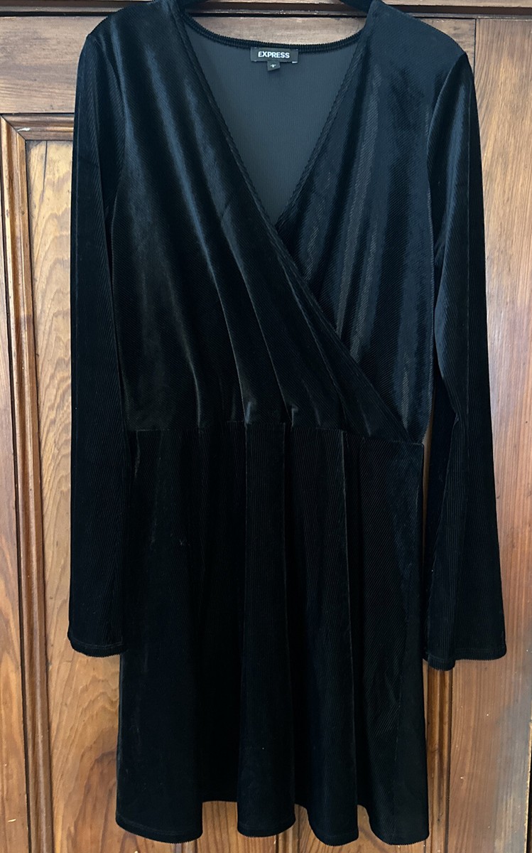 black wrap skater dress Torrid Black Size 5X Cold Shoulder Wrap Skater Mini Dress Size 5X NWT