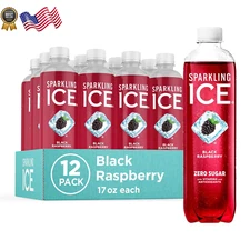 Sparkling Ice Black Raspberry Sparkling Water Zero Sugar Flavored Water NEW
