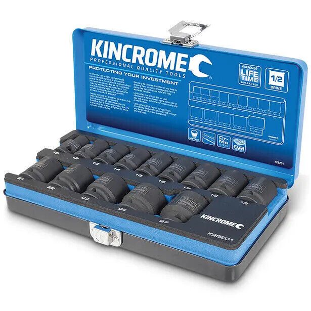 KINCROME 14 PIECE 1/2INCH DRIVE METRIC SOCKET SET K28201