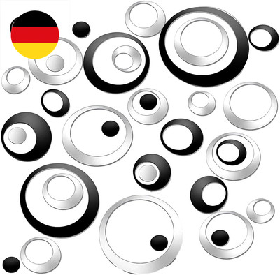 3D Spiegel Wandtatto, 48Pcs Abnehmbare Acryl Spiegel, Circle Mirror Wall Sticker