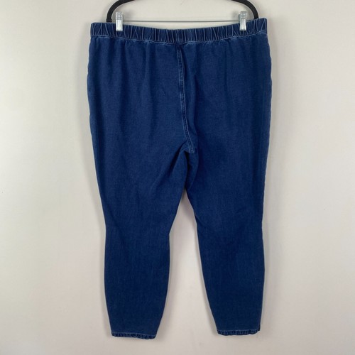 Quacker Factory Regular DreamJeannes Pull-On Snap Bottom Leggings Size XL Blue - Picture 4 of 11