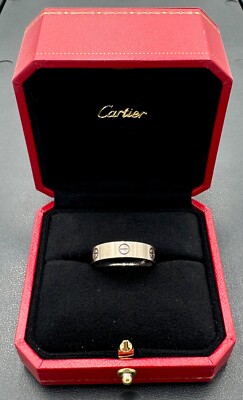 Cartier 18K Weißgold Classic Love Ring Größe 11 mit Box und Zertifikat