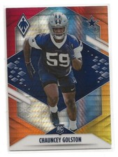 2021 Panini Phoenix Chauncey Golston Fire Burst Parallel Rookie Card. rookie card picture