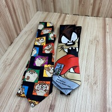 Vtg TASMANIAN DEVIL Neckties Looney Tunes 1993 1997 TAZ-Different Faces, Stamp