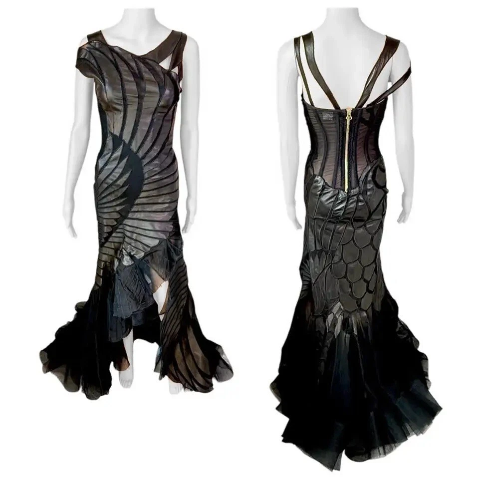 knee length dresses for ladies Roberto Cavalli Pink Nude Silk Corset Gown Dress 2003  PaumLosAngeles
