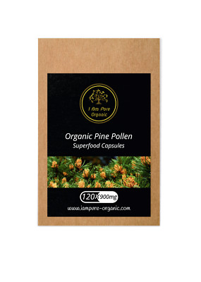 Kiefernpollen natürlich Bio | 99% rissige Zellwand | 120 x 900mg vegane Kapseln
