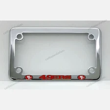 San Francisco 4ers Motorcycle License Plate Frame - Chrome Plated Metal