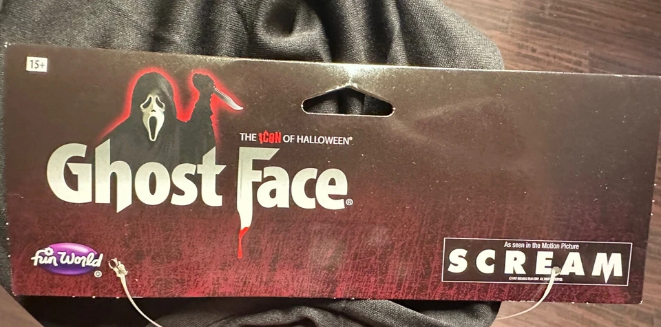 Máscara de grito de Halloween Ghost Face con sudario grito divertido clásico mundial oficial Foto 4 de 4
