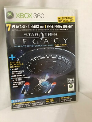 USED XBOX 360 MAGAZINE JUNE 2007 DEMO DISK #71 STAR TREK LEGACY/CASTLEVANIA/TMNT
