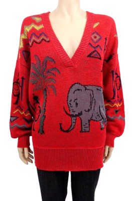 Bogner Womens Sweater Cardigan Safari Africa Theme size 12 EU 42
