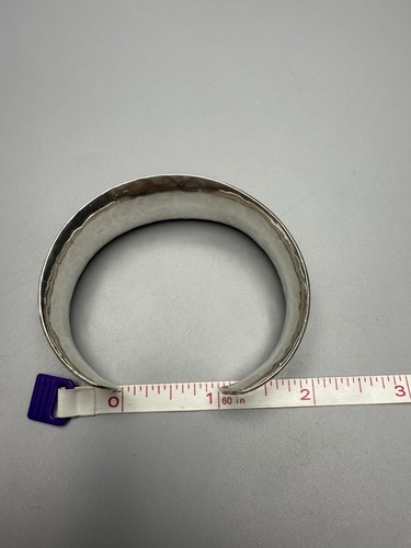 Bracelet Cuff Mexico Solid 925 Sterling Silver Hammered Texture 6.75” 33g 1 Inch - Picture 9 of 13