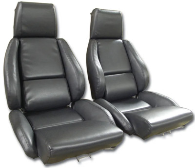 US MADE 1988 Corvette Seat Covers BLACK Leather Like Standard ...