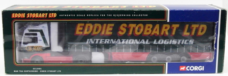 Corgi 1/50 Scale Model Truck CC13401 - MAN TGA Curtainside - Eddie Stobart Ltd.